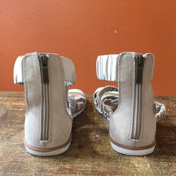 Sorel Ella II Crossover Sandal Tan Womens 10 Leather Strap Flat Gladiator Ruched - Picture 3 of 8